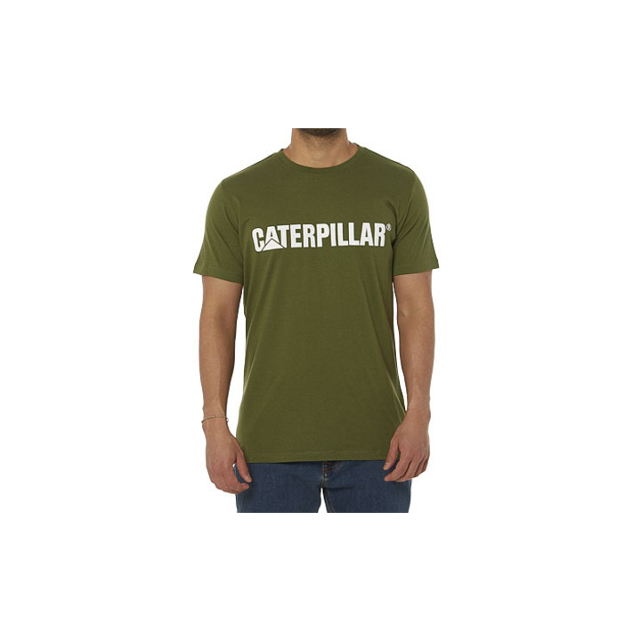 Men's Caterpillar Caterpillar Logo T-Shirts White | Cat-364075