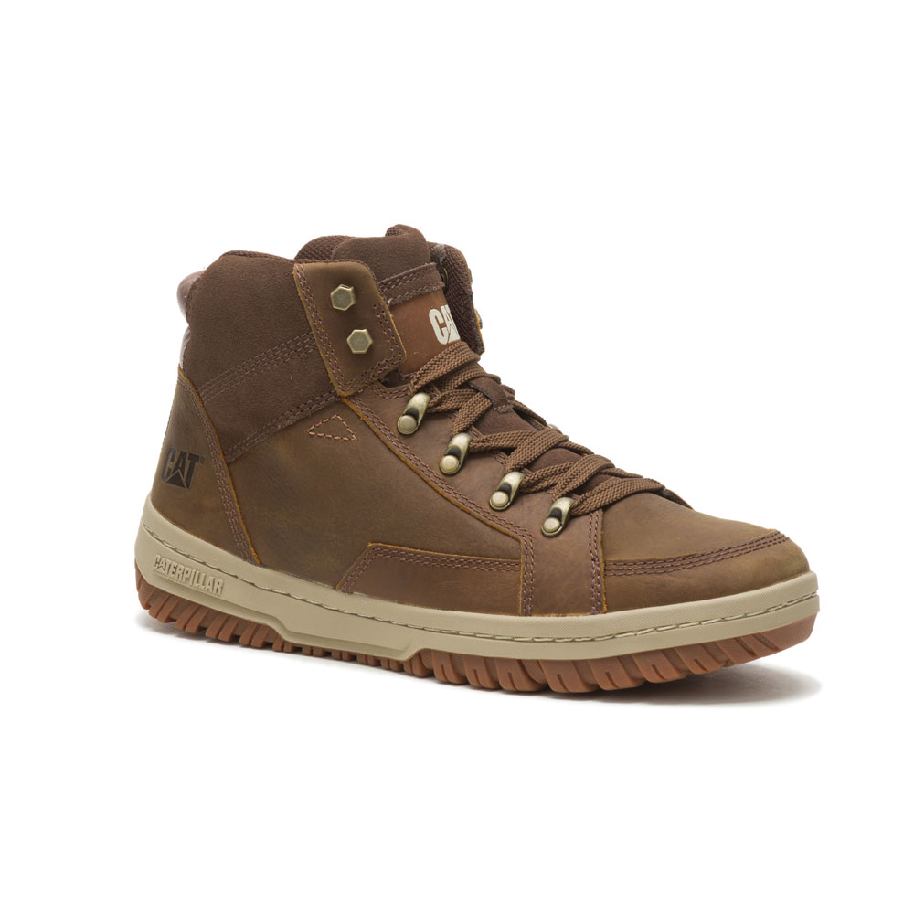 Men's Caterpillar Crate Work Boots Brown | Cat-891240