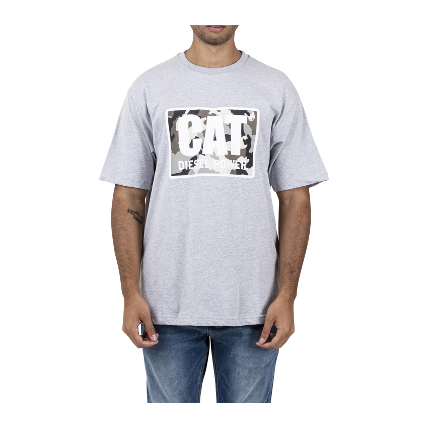 Men's Caterpillar Diesel Power T-Shirts Grey | Cat-157294