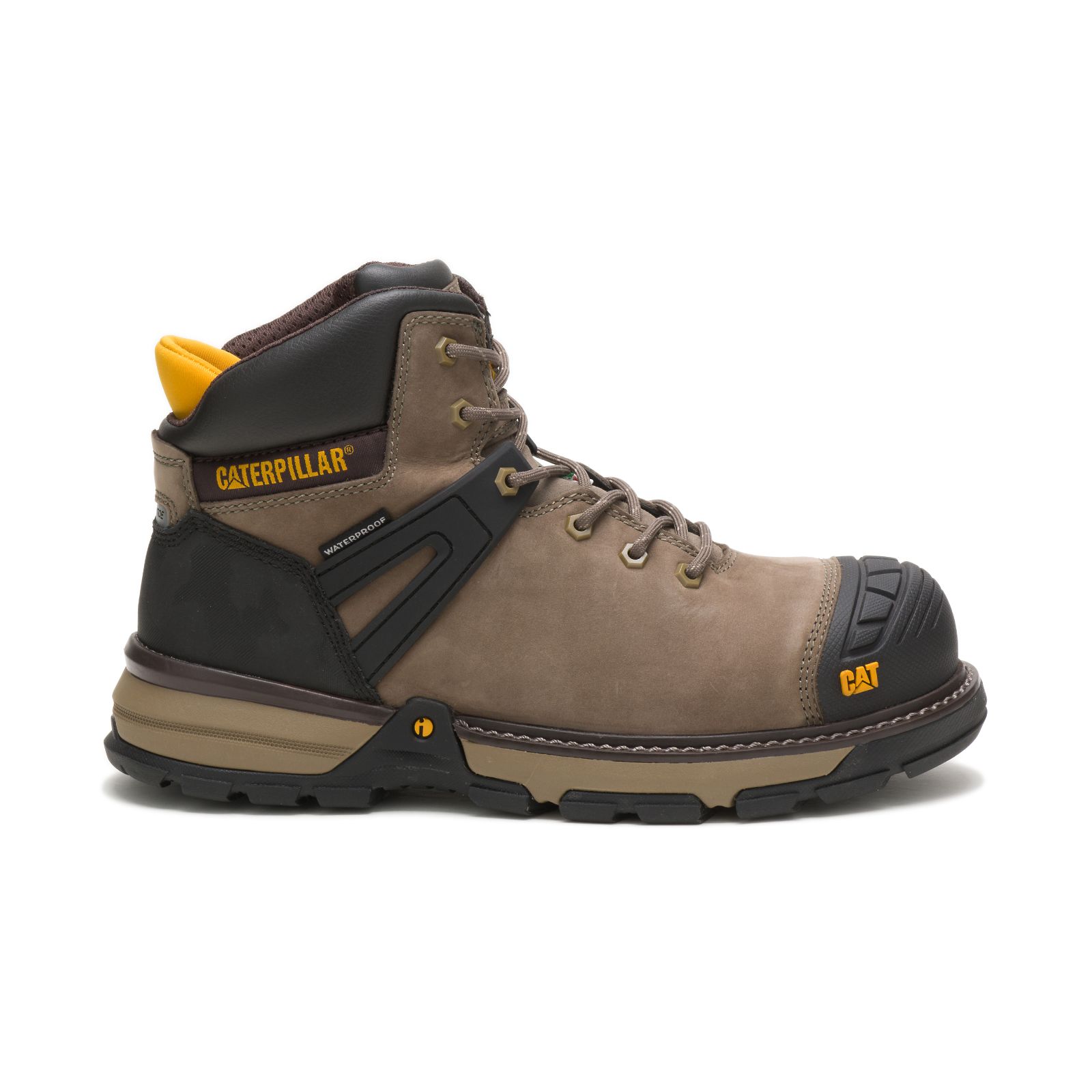 Men's Caterpillar Excavator Superlite Waterproof Nano Toe Csa Work Boots Brown/Black | Cat-285109