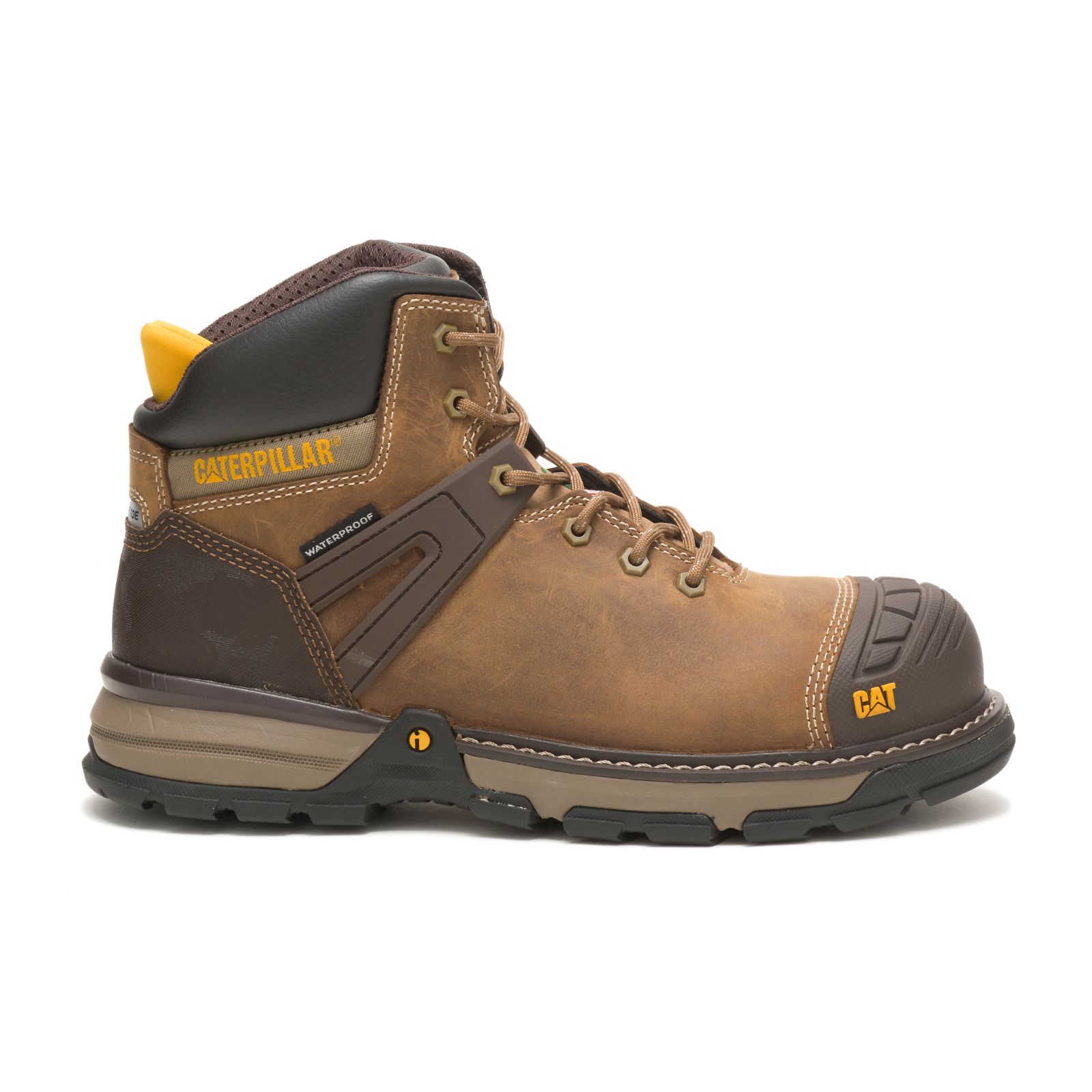 Men's Caterpillar Excavator Superlite Waterproof Nano Toe Csa Work Boots Brown | Cat-375896