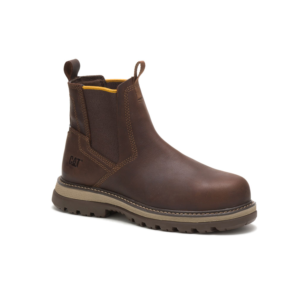 Men's Caterpillar Fairbanks Chelsea St Safety Boots Brown | Cat-385796