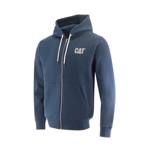 Men's Caterpillar Foundation Fz Dm Hooded Sweatshirt Hoodies Blue | Cat-234185