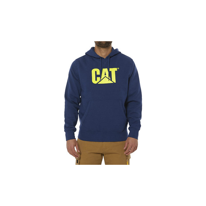 Men's Caterpillar Foundation Hooded Sweatshirt Jackets Blue | Cat-265741