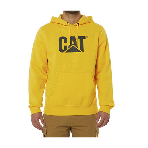 Men's Caterpillar Foundation Hooded Sweatshirt Hoodies Yellow | Cat-481067