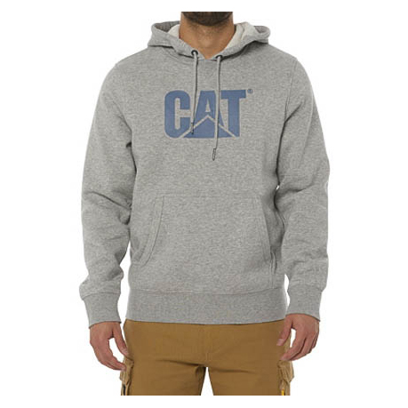 Men's Caterpillar Foundation Hooded Sweatshirt Hoodies Grey | Cat-832076