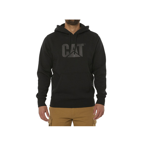 Men's Caterpillar Foundation Hooded Sweatshirt Hoodies Black | Cat-935264