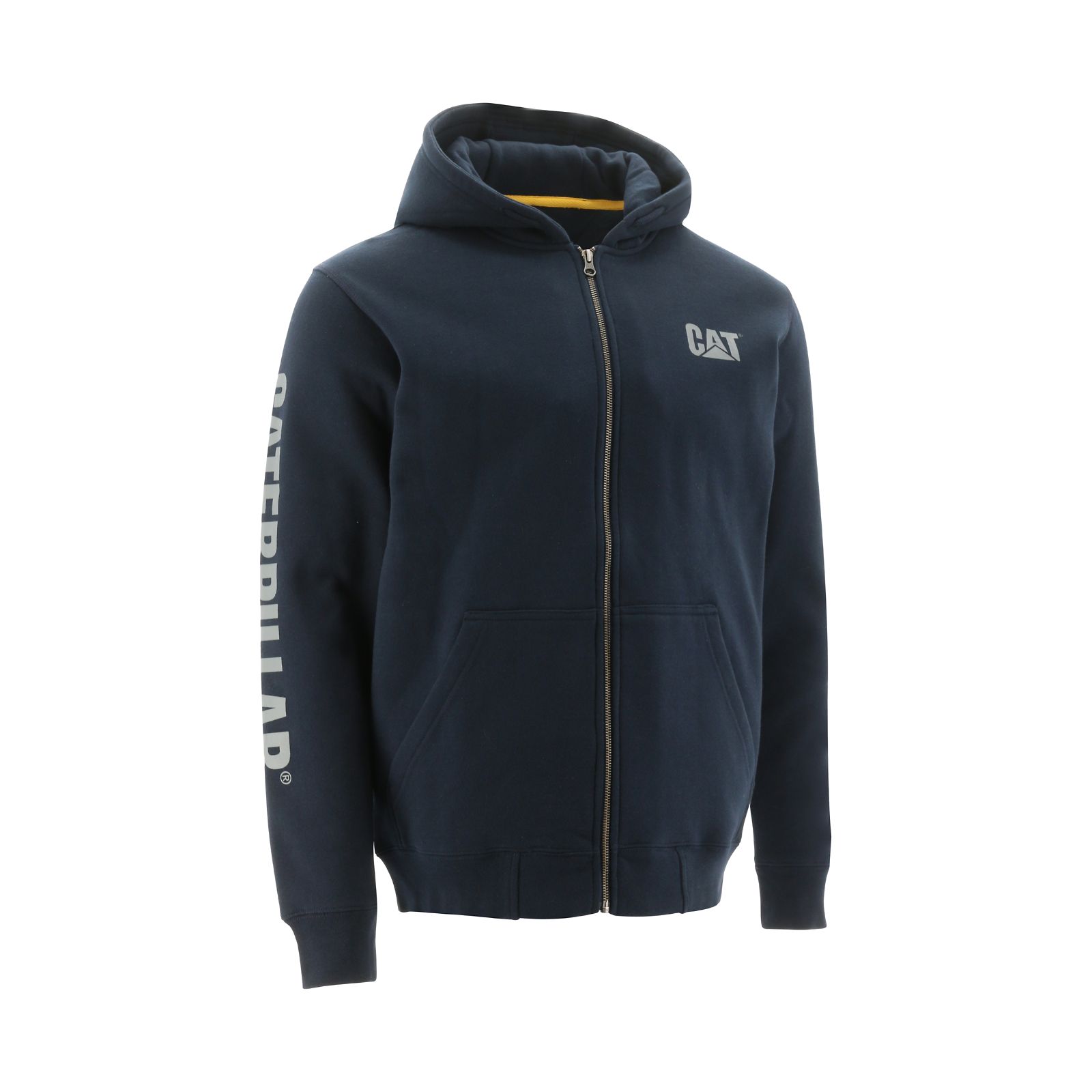 Men's Caterpillar Full Zip Hooded Sweatshirts Navy | Cat-375289