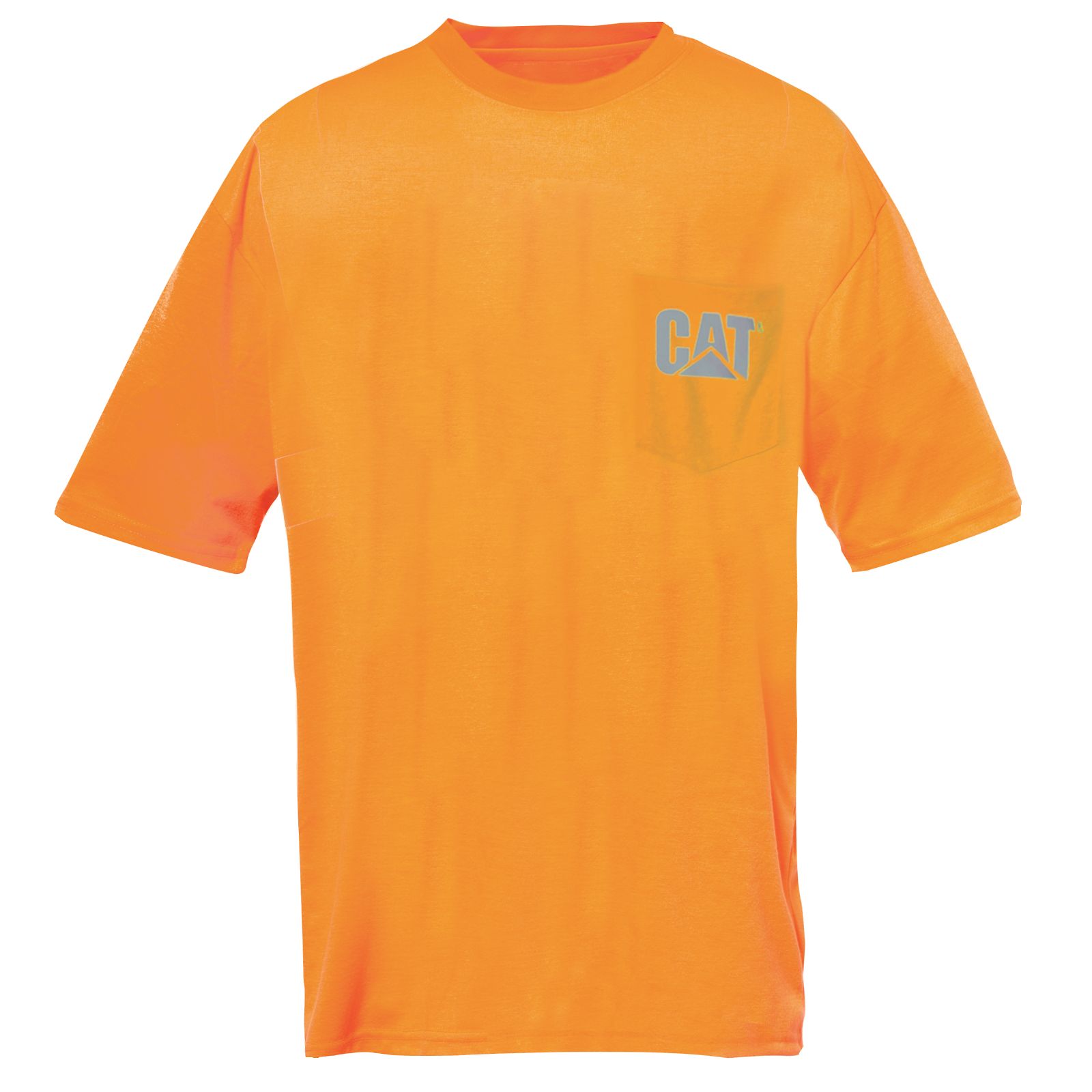 Men's Caterpillar Hi-vis Trademark Pocket T-Shirts Orange | Cat-213697