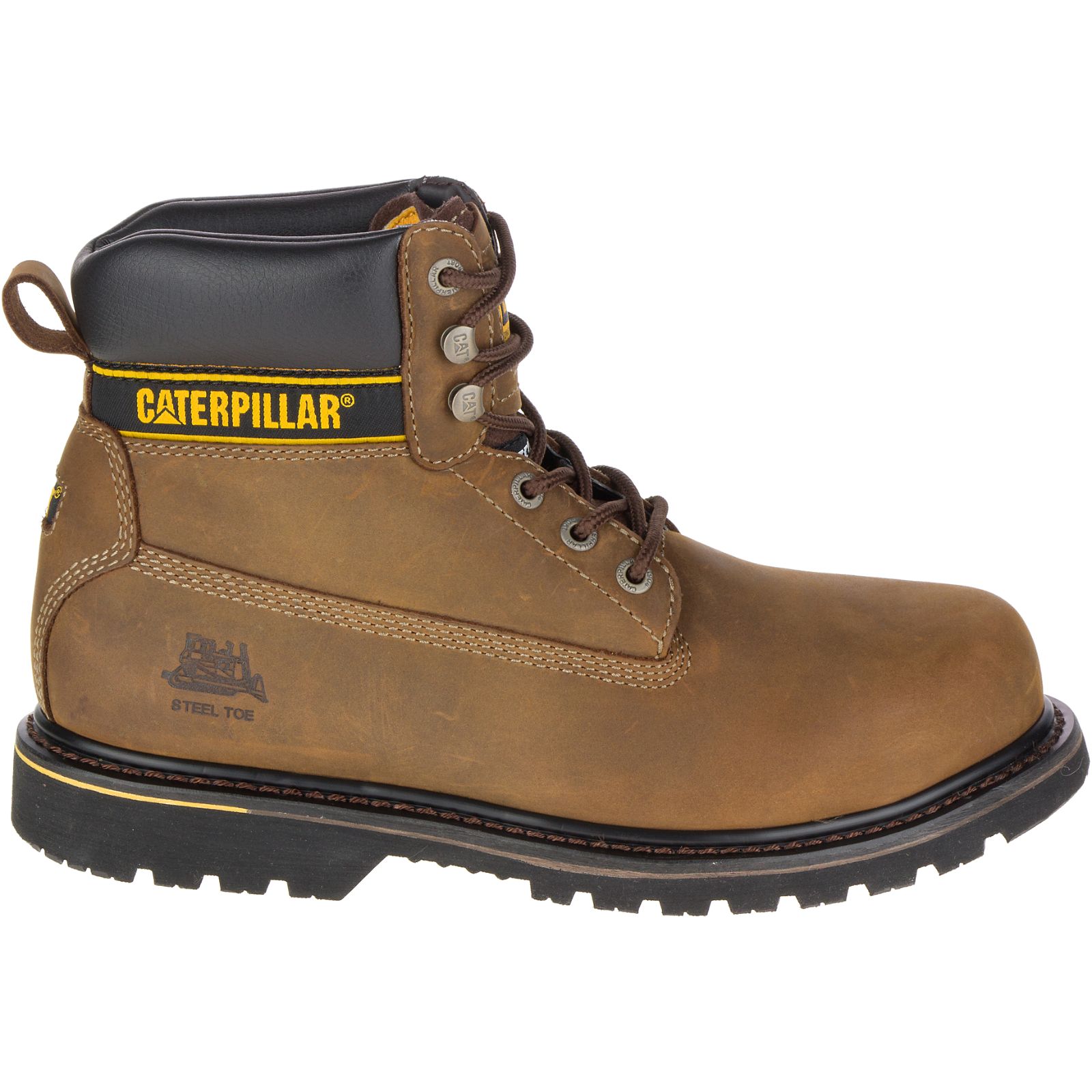 Men's Caterpillar Holton Steel Toe S3 Hro Src Work Boots Dark Brown | Cat-247085