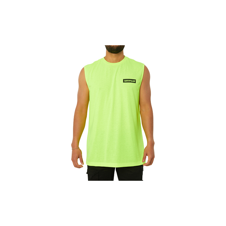 Men's Caterpillar Icon Muscle Tank Yellow | Cat-753921