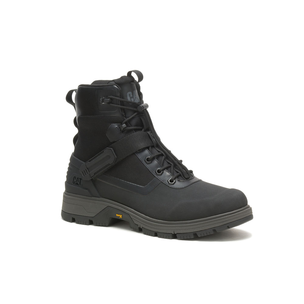 Men's Caterpillar Leverage Buckle Hiking Boots Black | Cat-640958