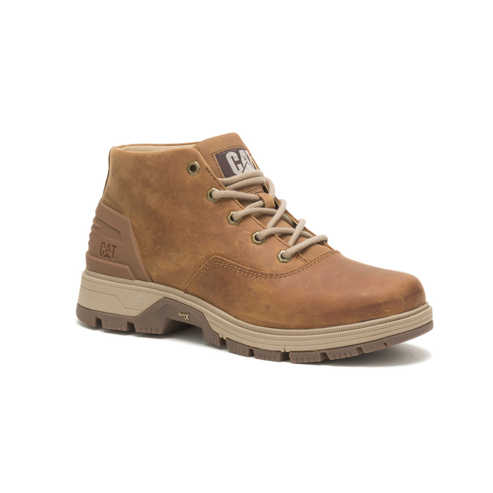 Men's Caterpillar Leverage Chukka Boots Dark Beige | Cat-960314