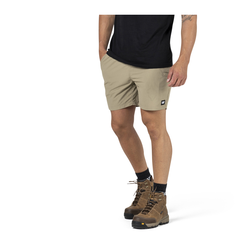 Men's Caterpillar Nylon Shorts Khaki | Cat-697510