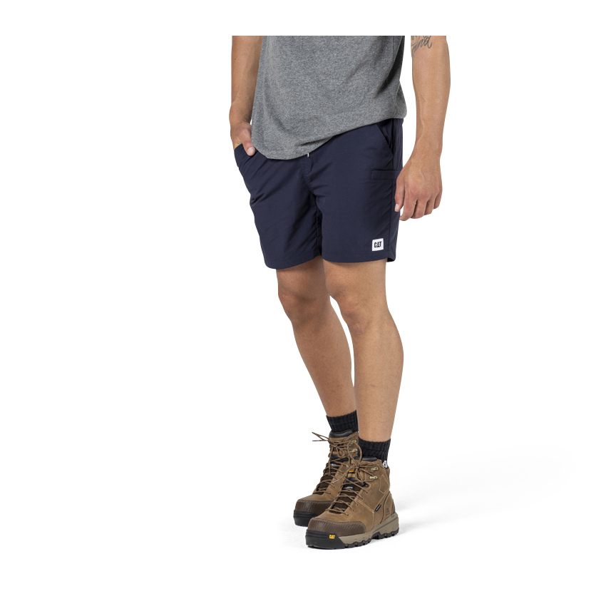 Men's Caterpillar Nylon Shorts Navy | Cat-413728