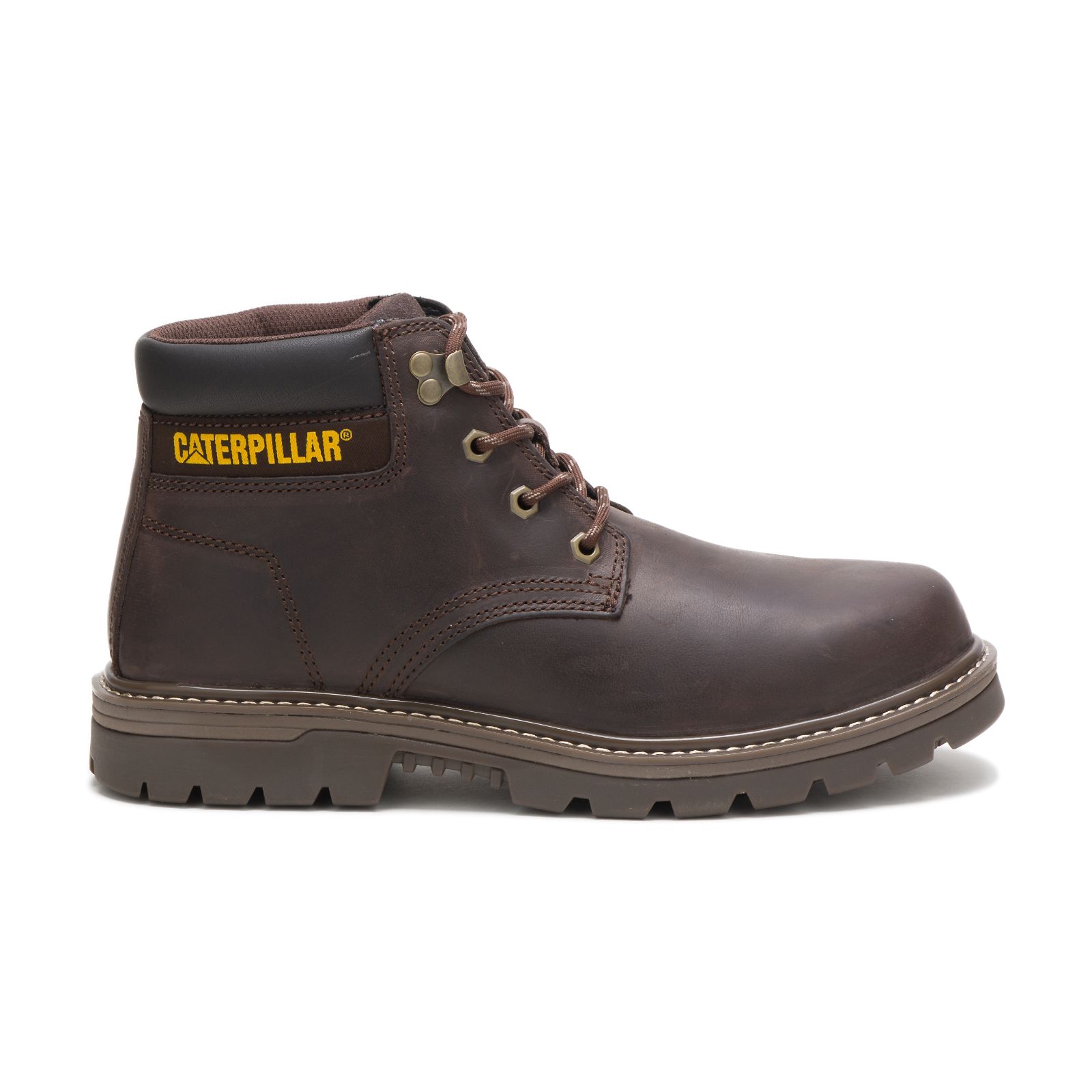 Men's Caterpillar Outbase Steel Toe Work Boots Coffee | Cat-947521