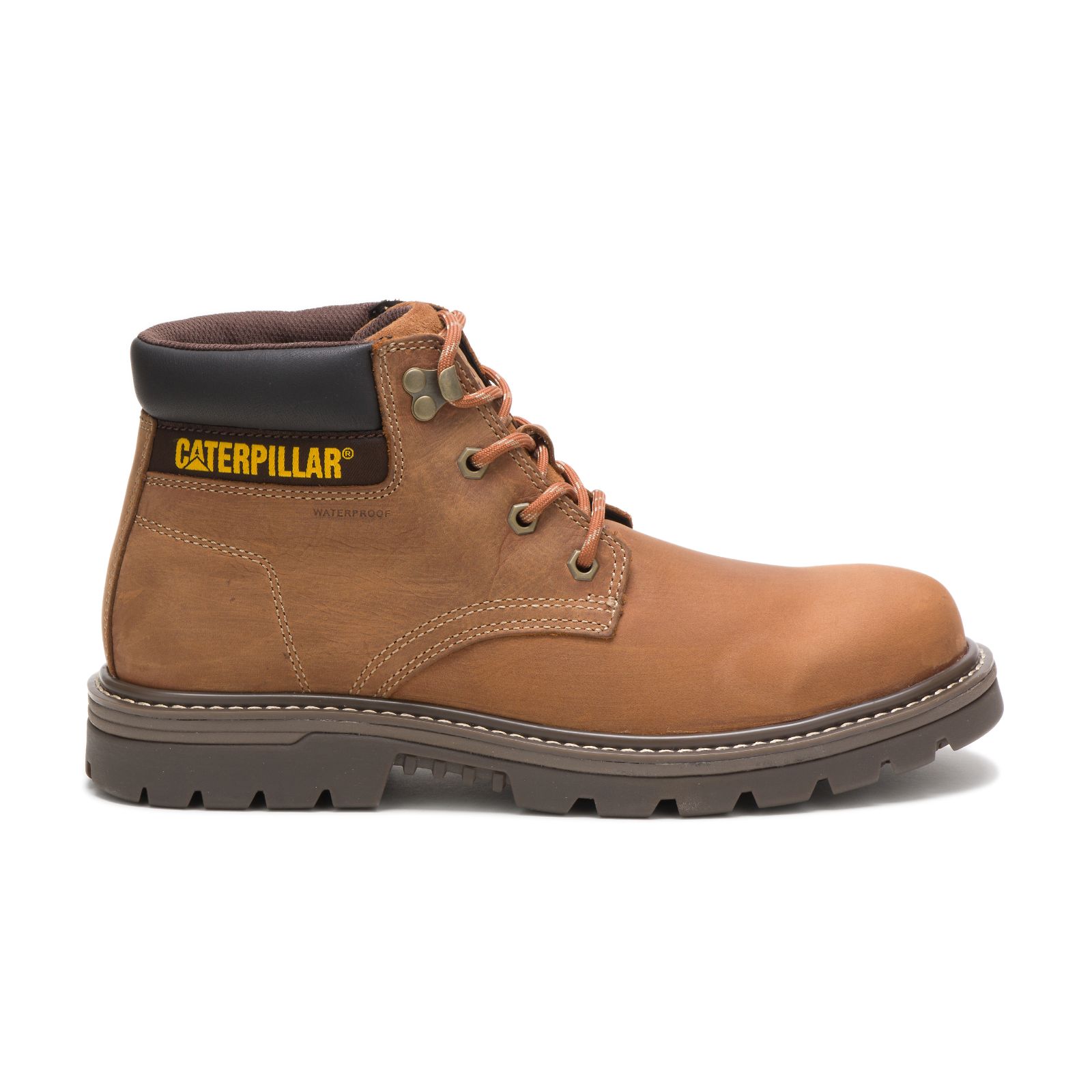 Men's Caterpillar Outbase Waterproof Work Boots Brown | Cat-125368