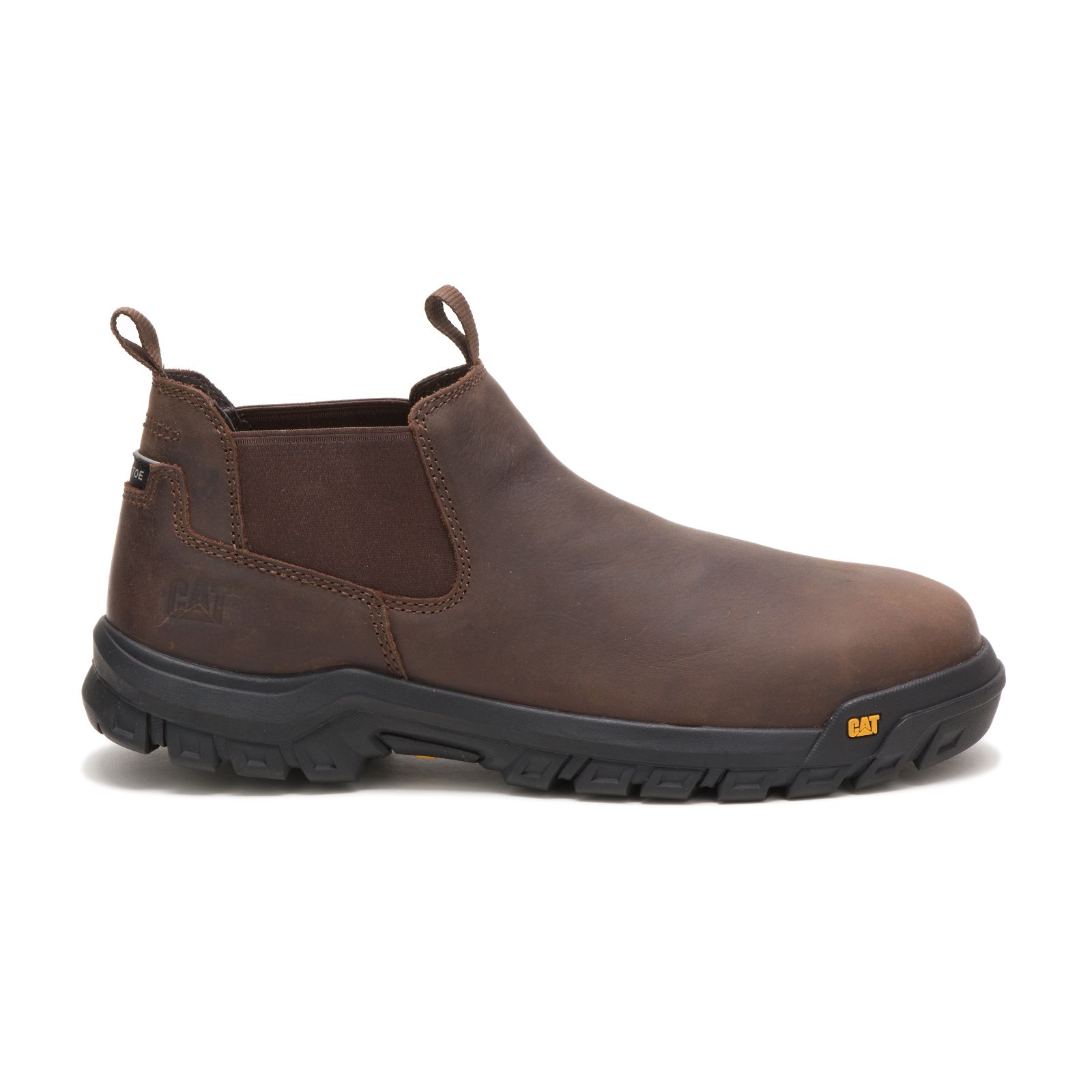 Men's Caterpillar Outline Slip-on Steel Toe Work Boots Brown | Cat-624915