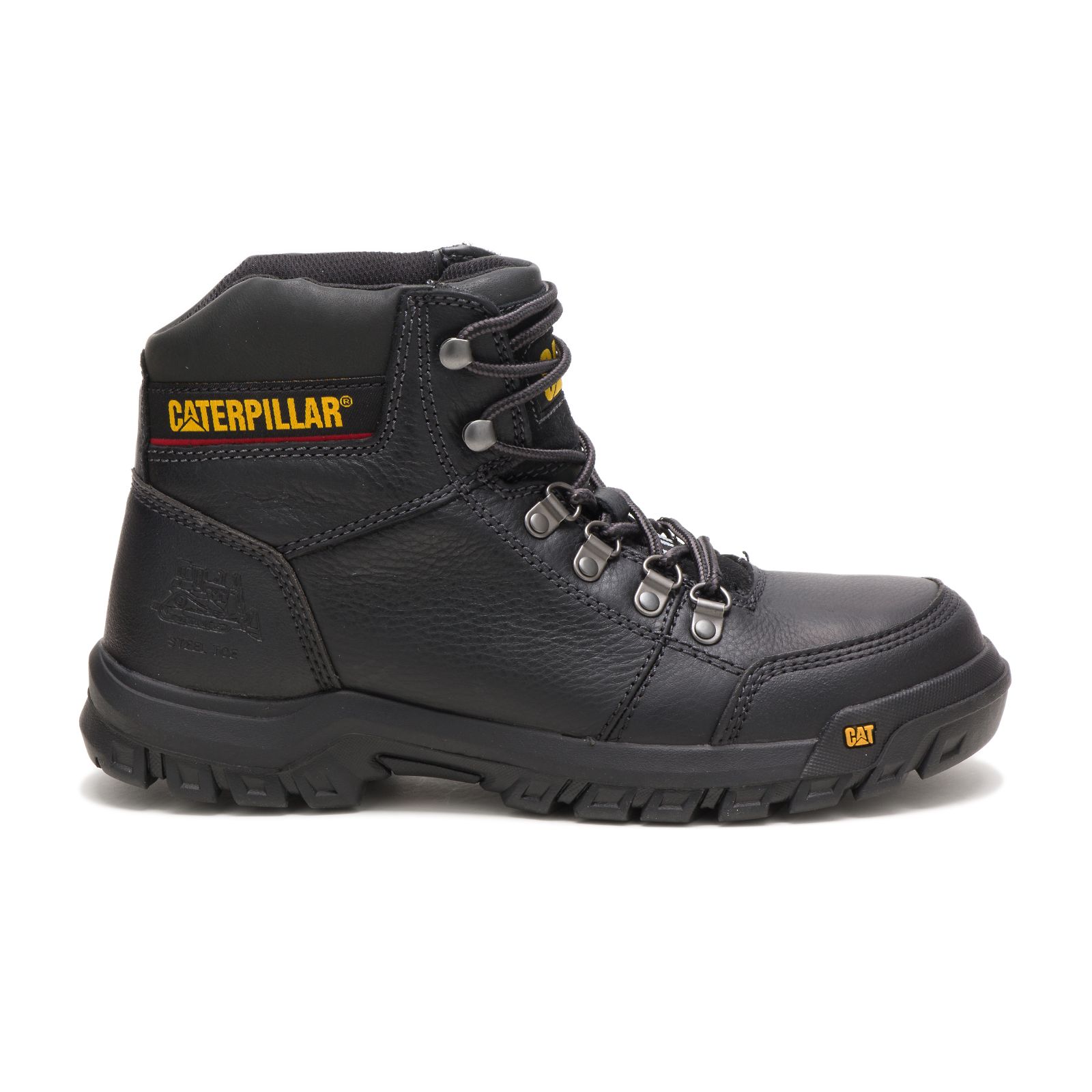 Men's Caterpillar Outline Steel Toe Work Boots Black | Cat-452096