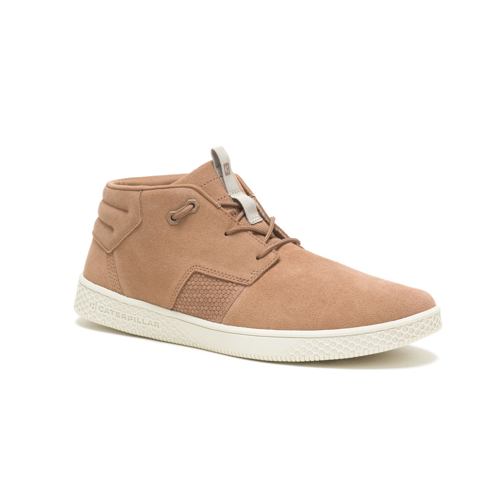 Men's Caterpillar Pause Mid Sneakers Khaki | Cat-014985