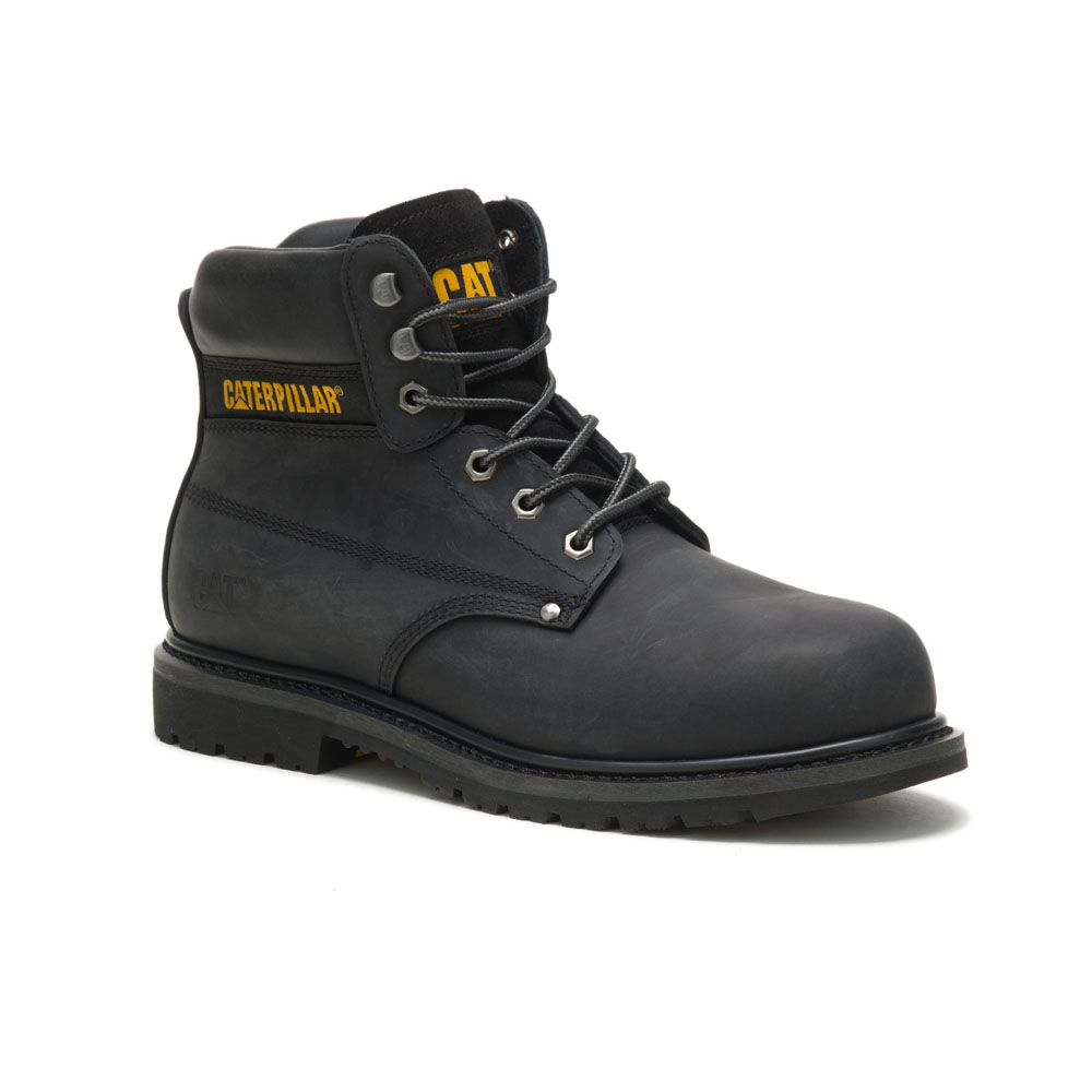 Men's Caterpillar Powerplant Astm Safety Boots Black | Cat-437610