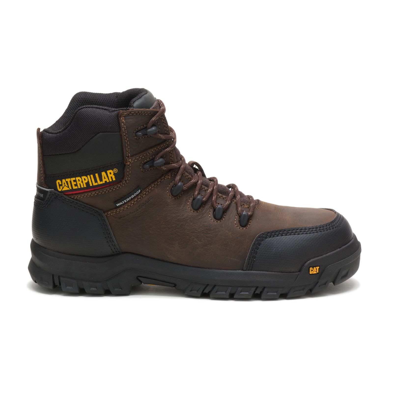 Men's Caterpillar Resorption Waterproof Composite Toe Work Boots Brown | Cat-507236