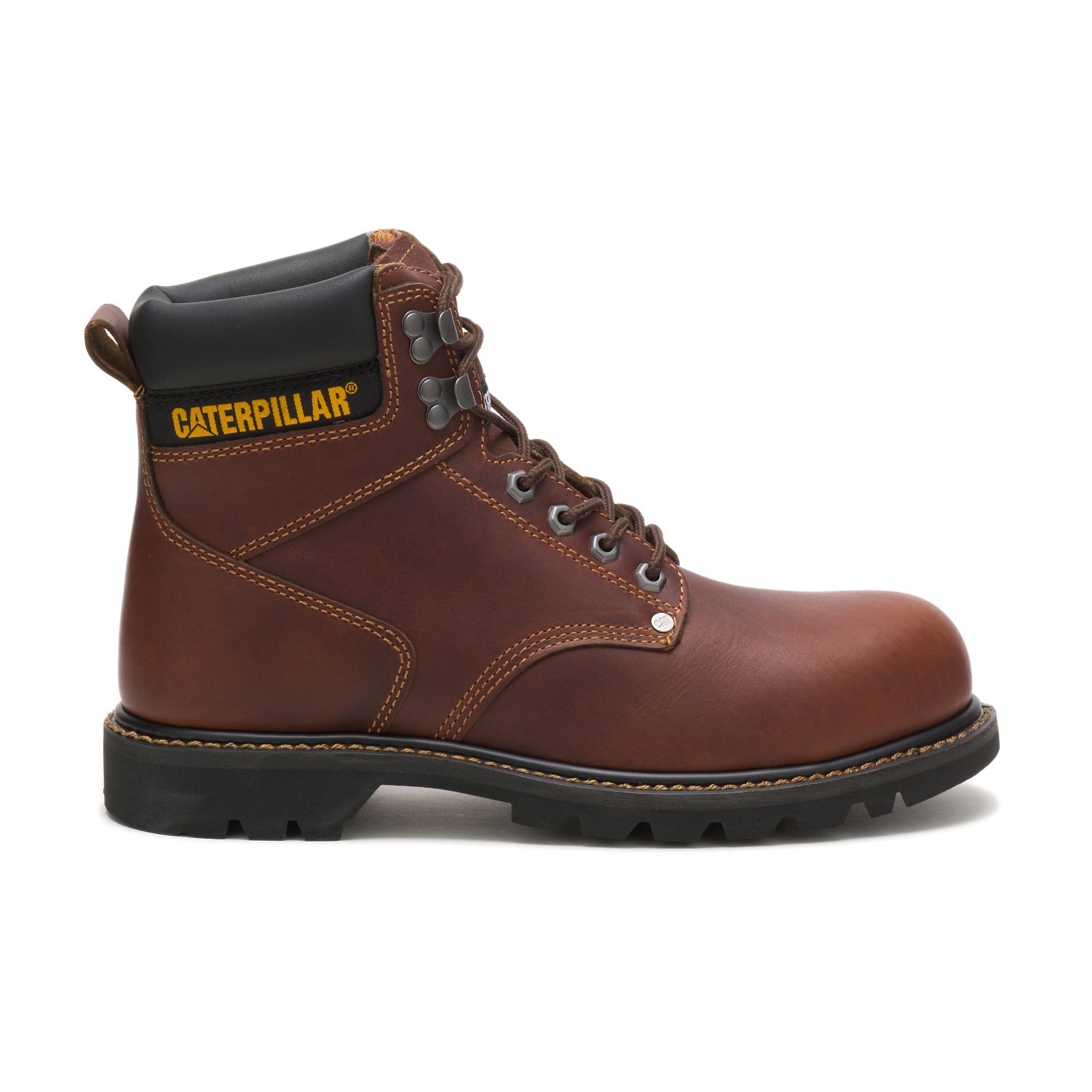 Men's Caterpillar Second Shift Steel Toe Work Boots Brown | Cat-623075