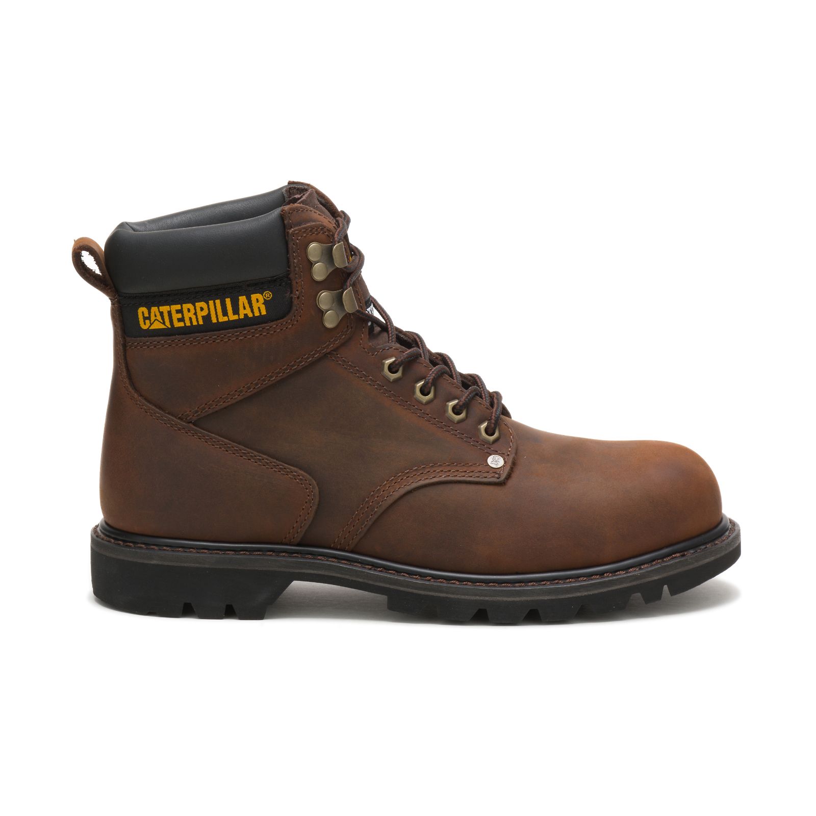Men's Caterpillar Second Shift Steel Toe Work Boots Dark Brown | Cat-973564