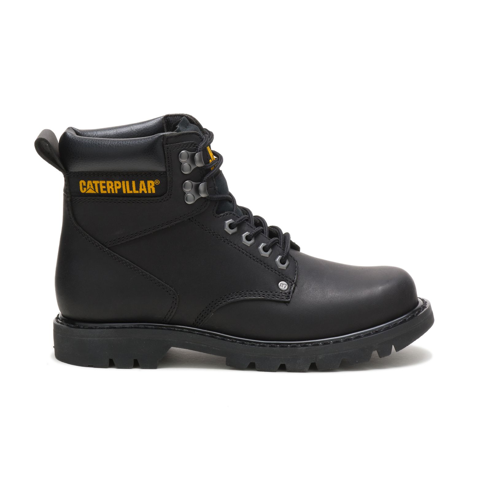 Men's Caterpillar Second Shift Work Boots Black | Cat-720849