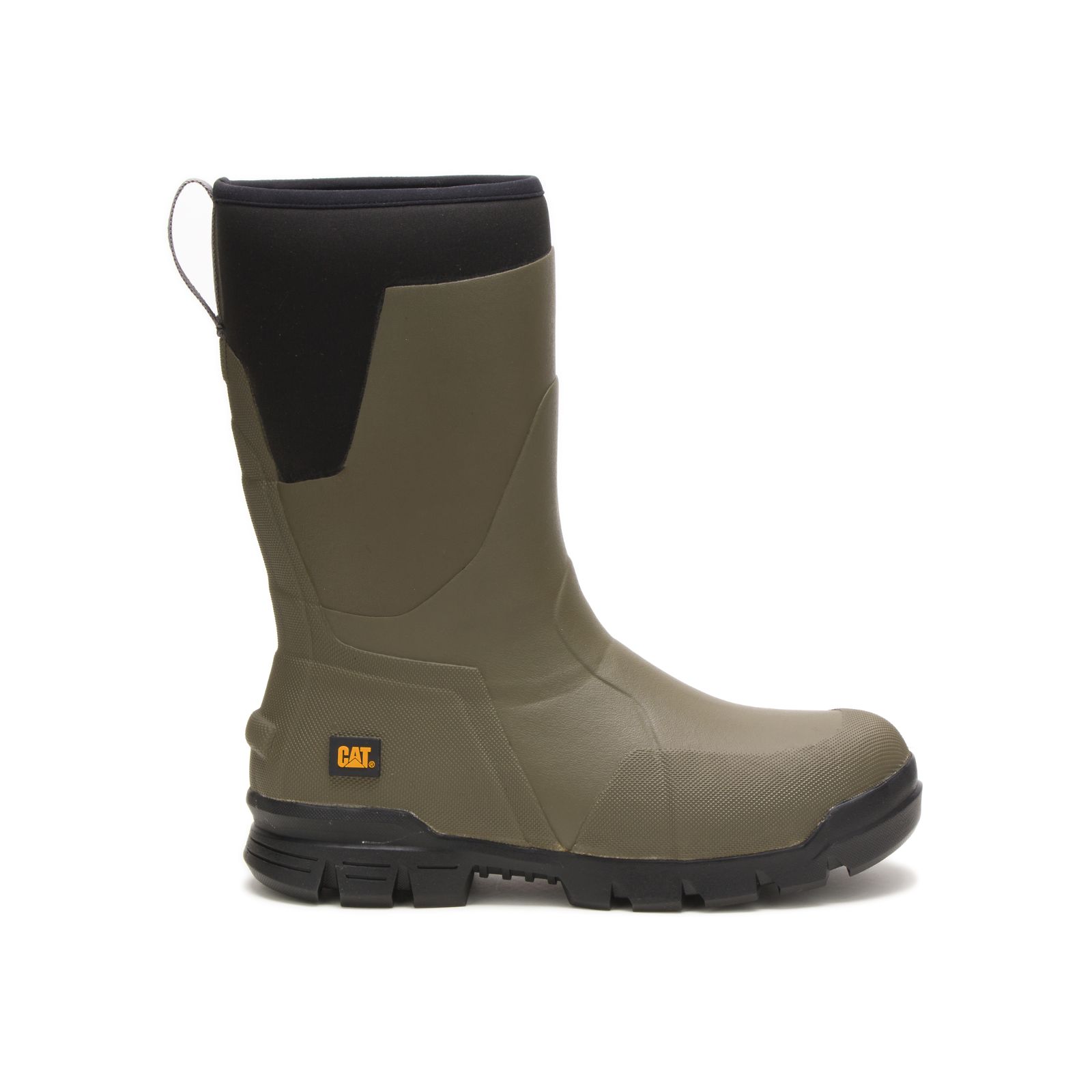 Men's Caterpillar Stormers 11" Rubber Boots Olive | Cat-490825