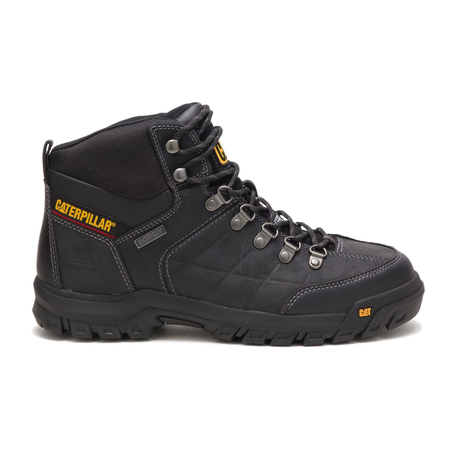 Men's Caterpillar Threshold Waterproof Steel Toe Steel Toe Boots Black | Cat-625431