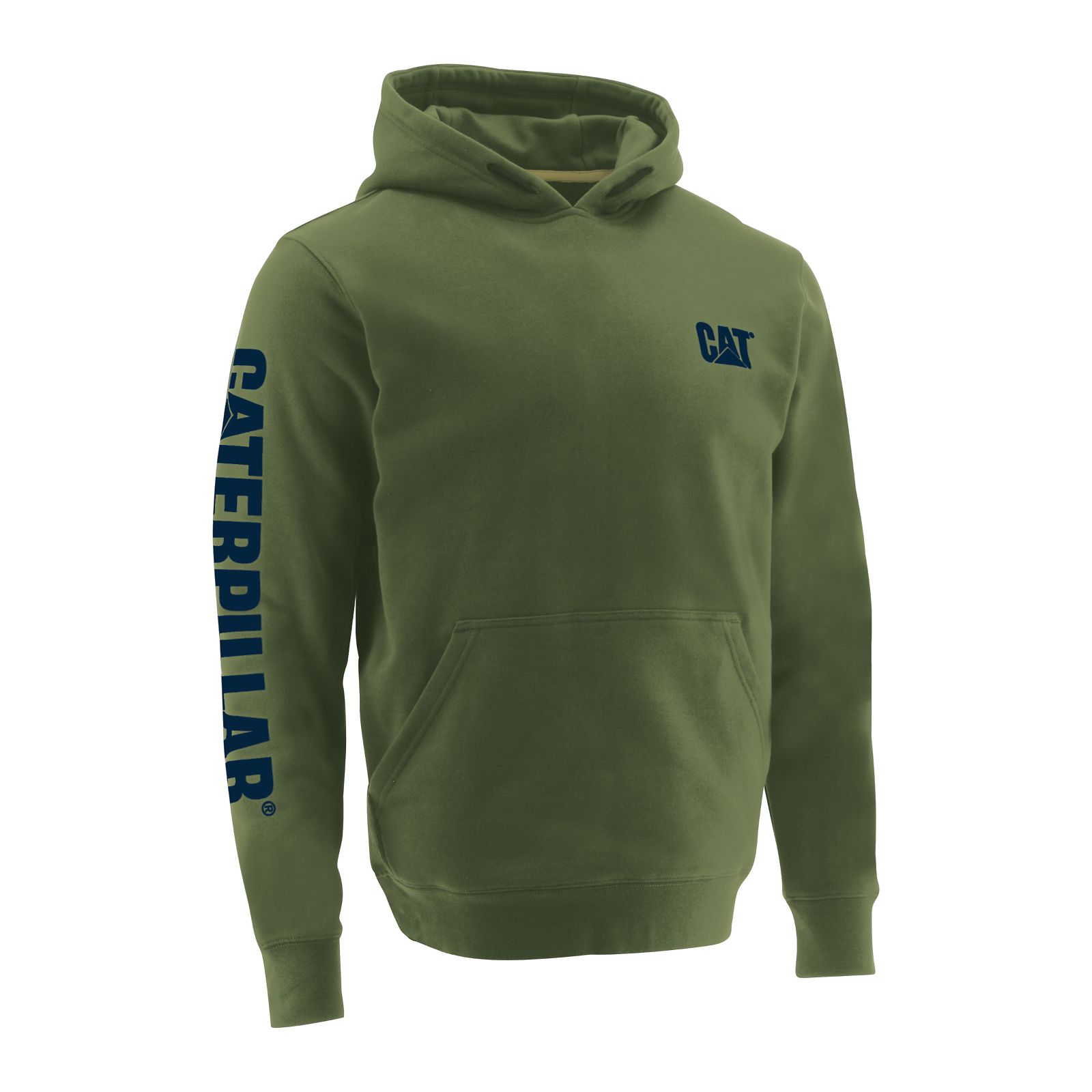 Men's Caterpillar Trademark Banner Hoodies Green | Cat-501692