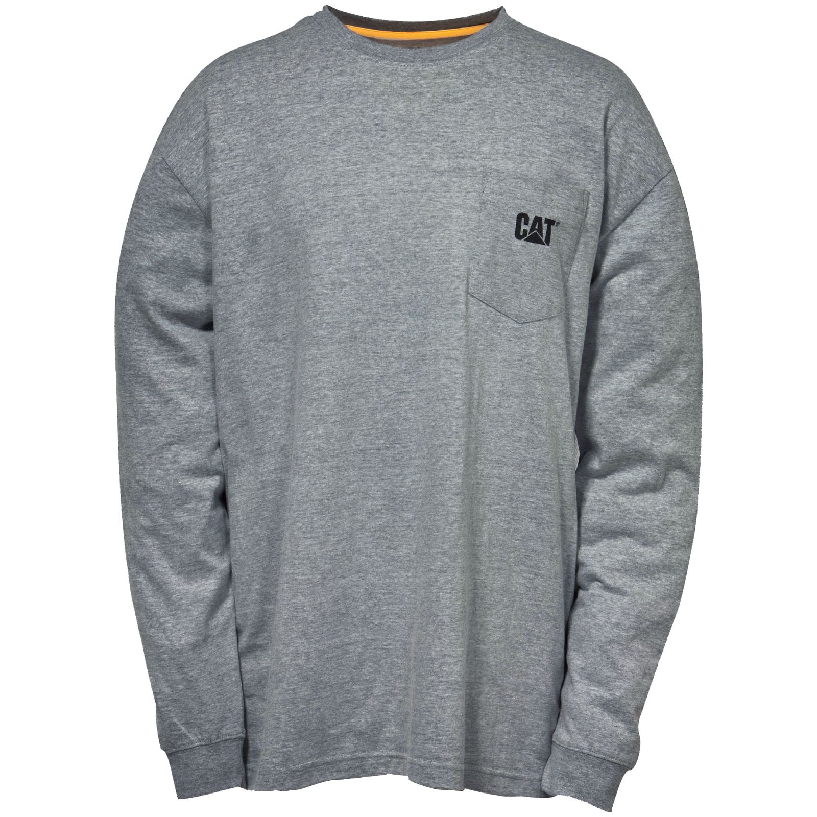 Men's Caterpillar Trademark Pocket Long Sleeve T-Shirts Dark Grey | Cat-892041