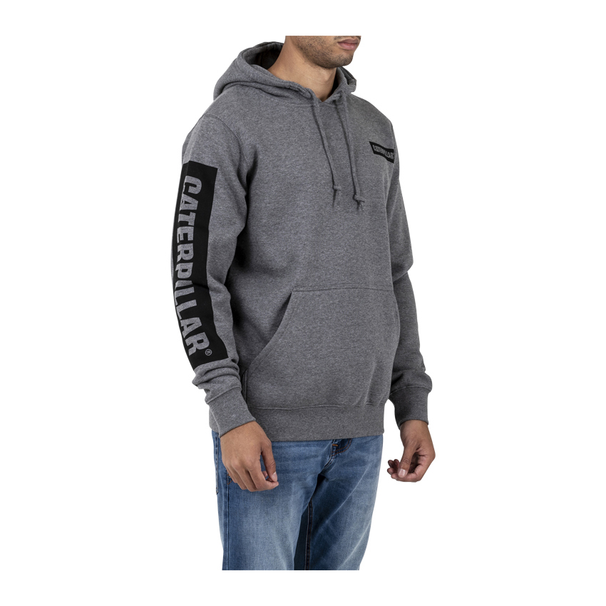 Men's Caterpillar Triton Block Hoody Hoodies Dark Grey | Cat-369728