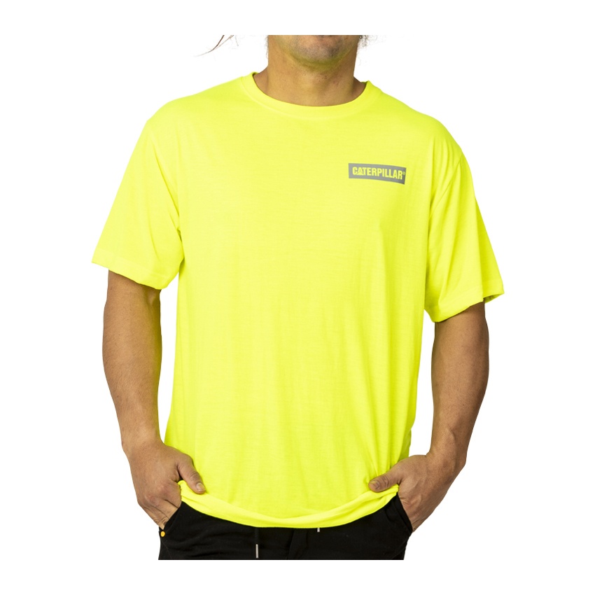 Men's Caterpillar Triton Block S/S T-Shirts Yellow | Cat-253409