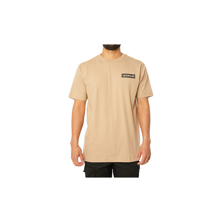 Men's Caterpillar Triton Block S/S T-Shirts Brown | Cat-321098