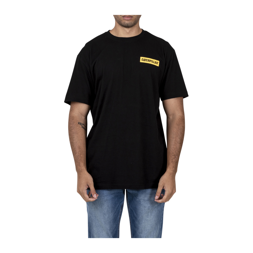 Men's Caterpillar Triton Block S/S T-Shirts Black | Cat-685432