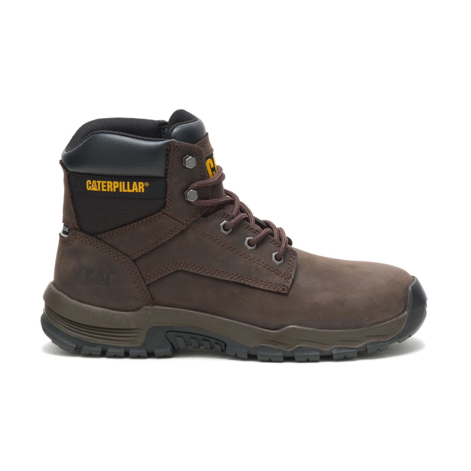 Men's Caterpillar Upholder Waterproof Steel Toe Steel Toe Boots Dark Chocolate | Cat-853204