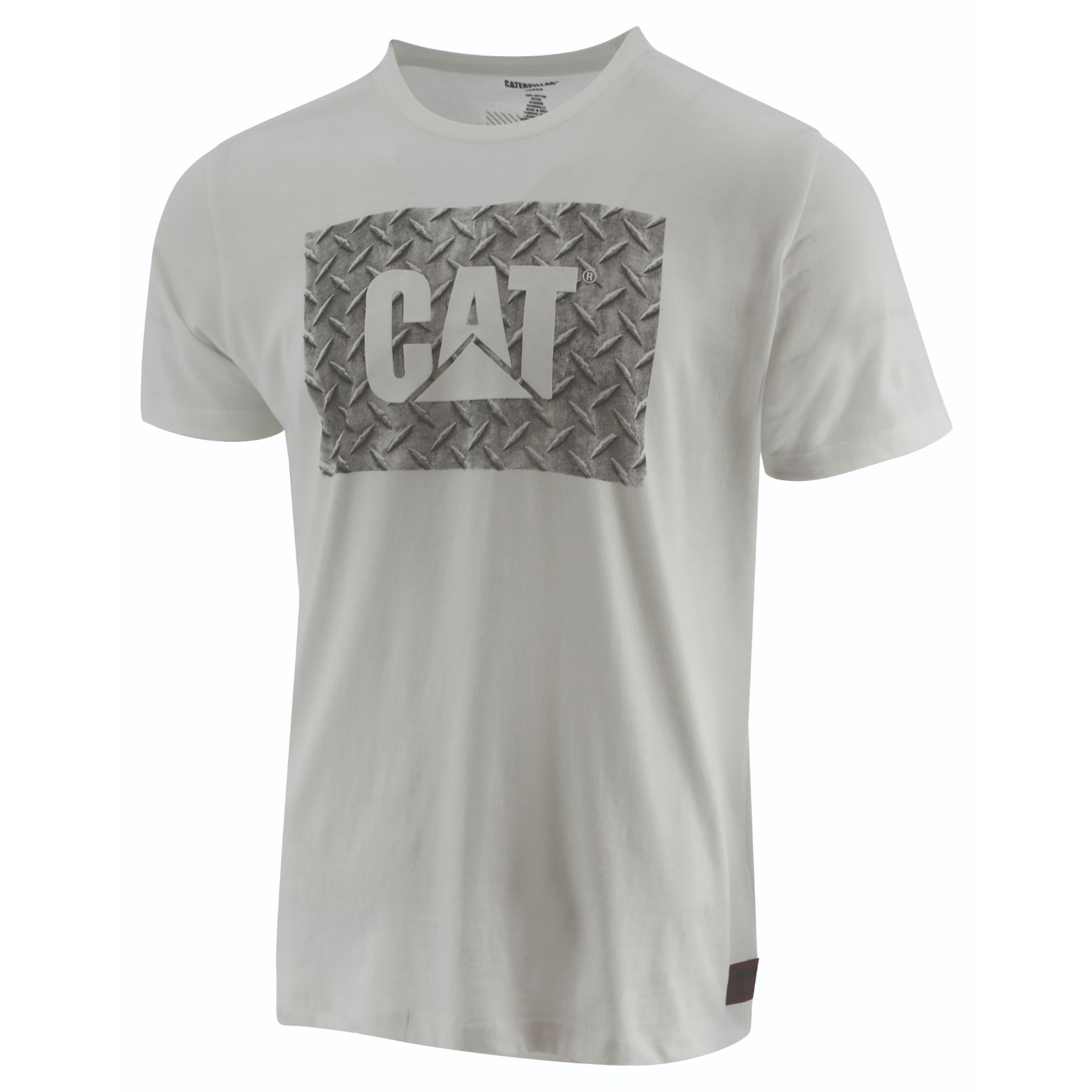 Men's Caterpillar Work Diamond Plate T-Shirts White | Cat-463892