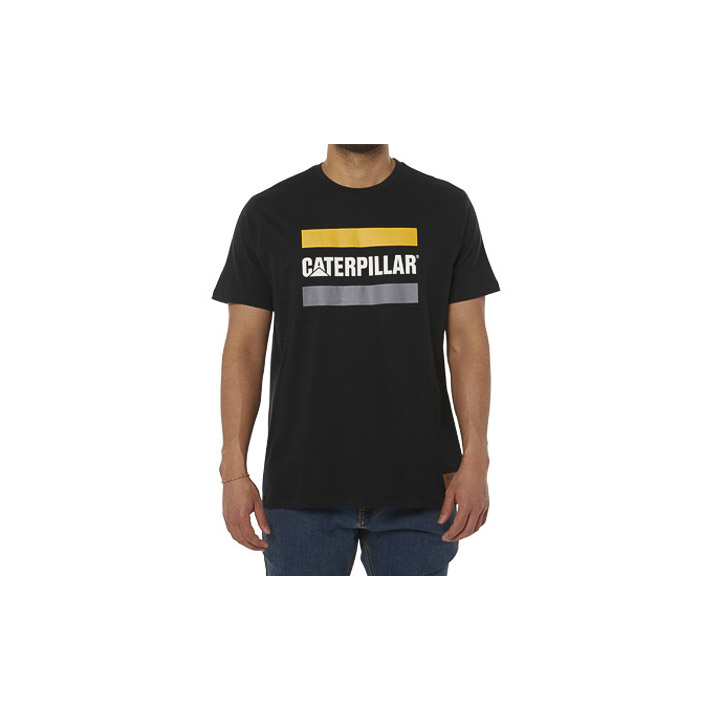 Men's Caterpillar Work Logo T-Shirts Black | Cat-932687