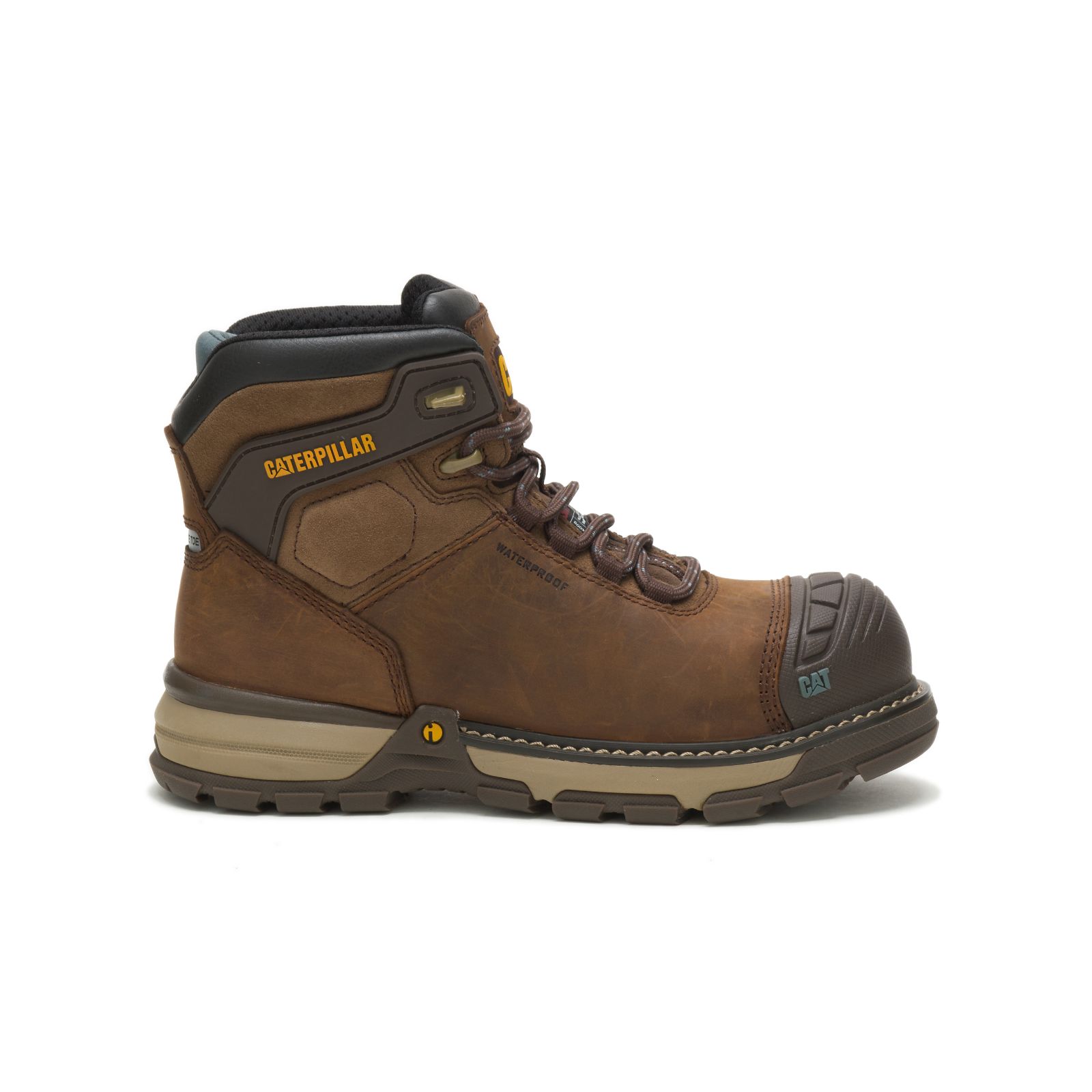 Women's Caterpillar Excavator Superlite Waterproof Thinsulate™ Nano Toe Work Boots Dark Brown | Cat-